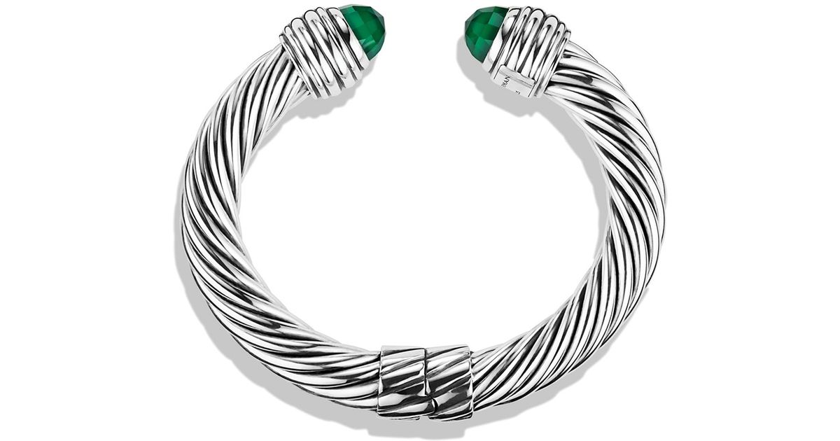 Lyst David Yurman Cable Clics Bracelet With Green Onyx In Metallic
