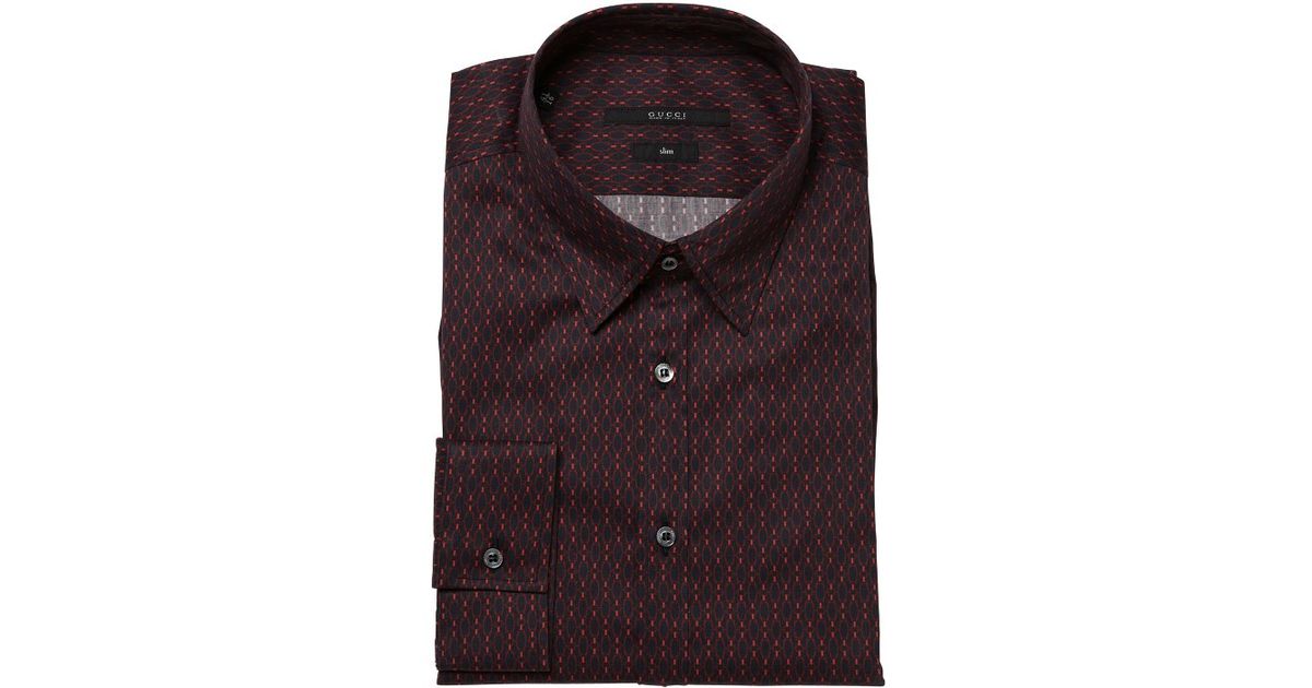 red gucci collar shirt