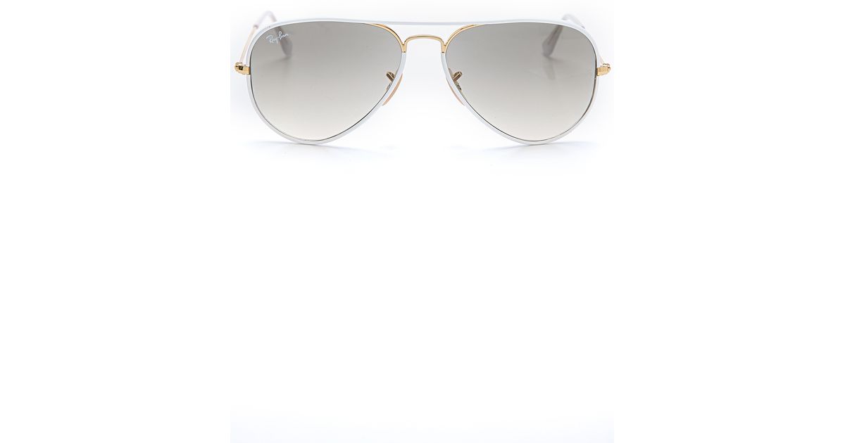 Ray Ban Acetate Covered Aviator Sunglasses Red In White Lyst