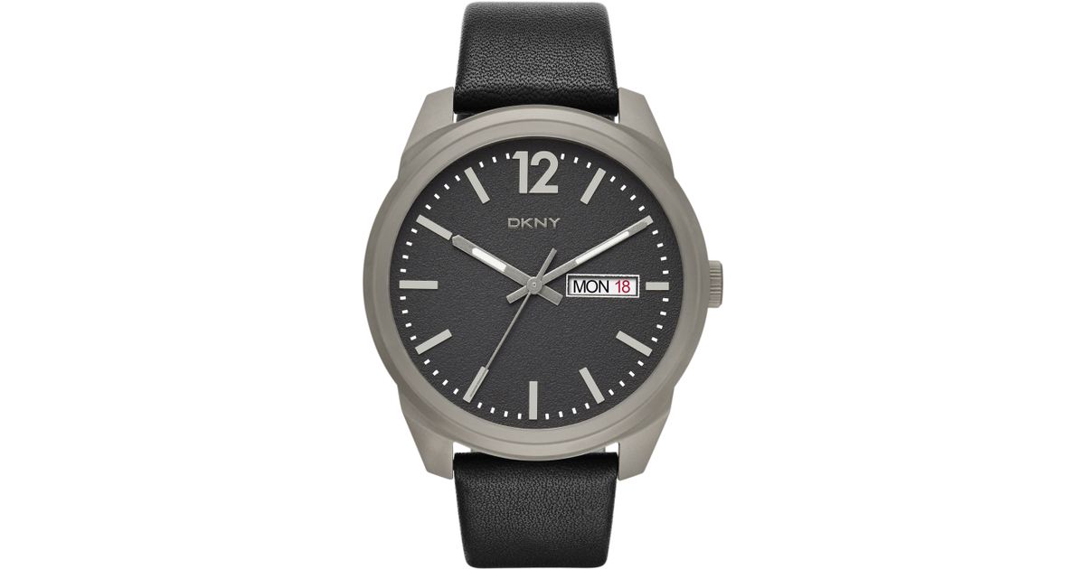 Dkny Gansevoort Black Leather 3 Hand Watch, Mens in Metallic for Men  Lyst