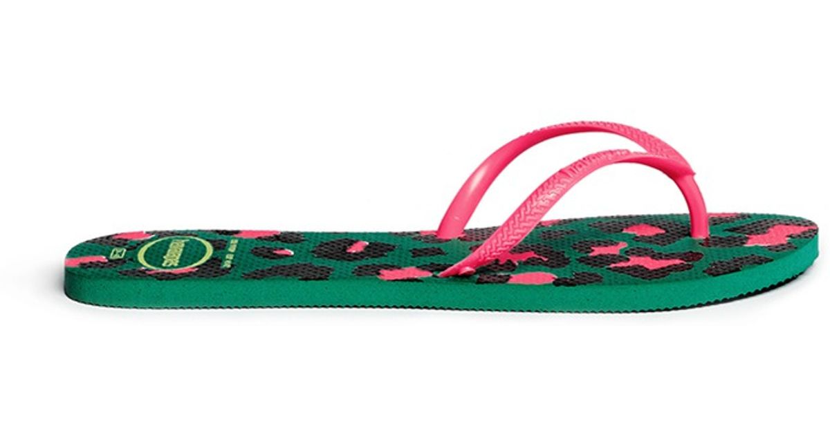 Lyst - Havaianas 'flat Style' Leopard Print Flip Flops in Green