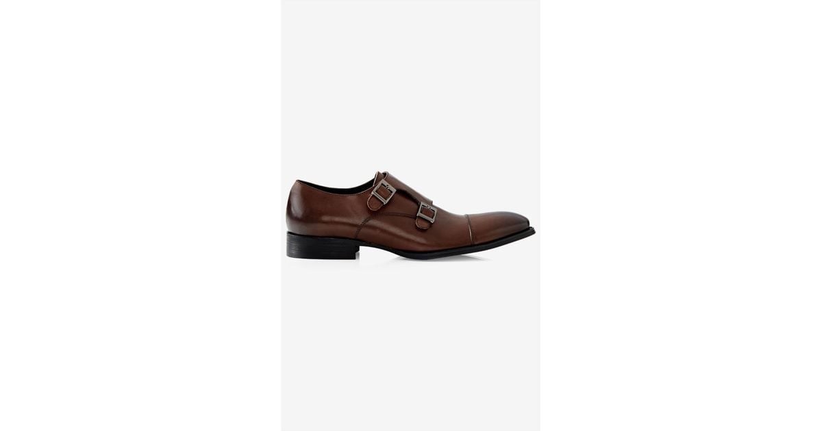  Express  Leather Monk Strap Dress  Shoe  in Brown for Men Lyst