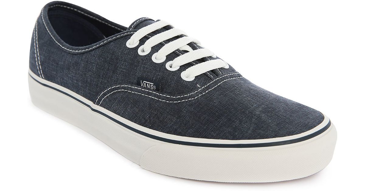 Vans Authentic Washed Blue Denim Sneakers In Blue For vans authentic washed blue denim sneakers in blue for