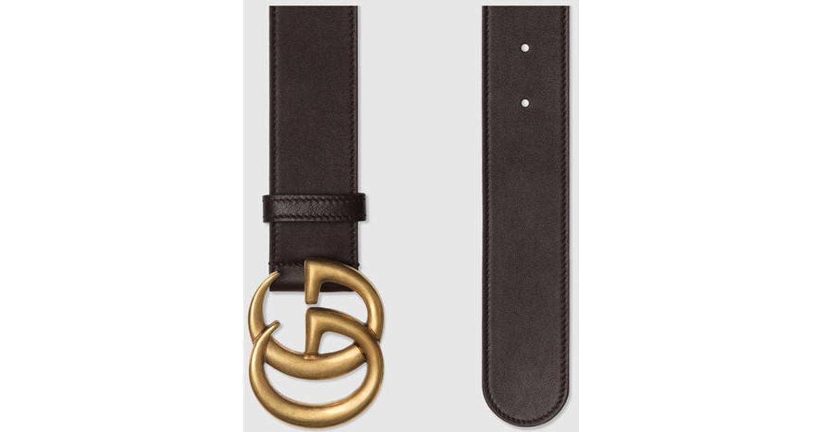 Gucci Leather Belt With Double G Buckle in Brown for Men (cocoa brown leather) | Lyst