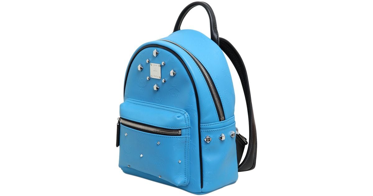 Mcm Stark Odeon Embossed Leather Backpack in Blue | Lyst