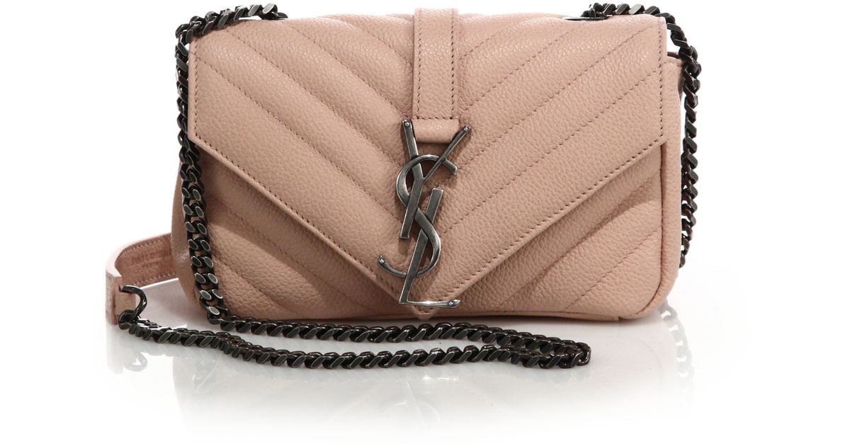 classic black purse - classic medium monogram saint laurent college bag in powder pink ...