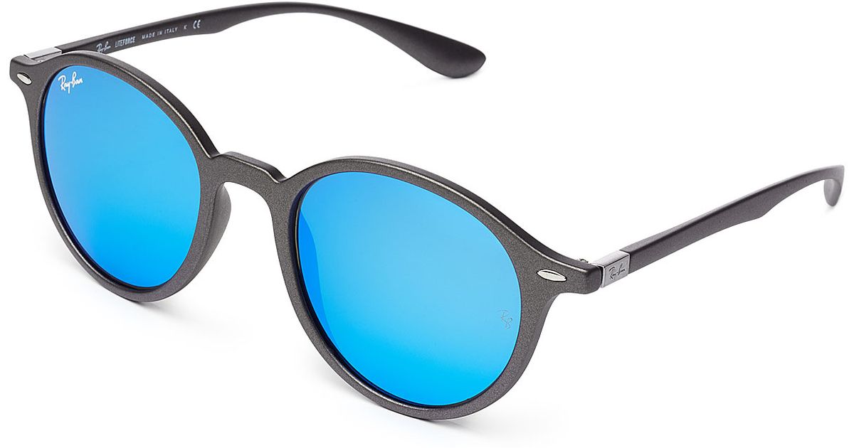Ray-ban Rb4237 Round Sunglasses - Blue in Blue Lyst