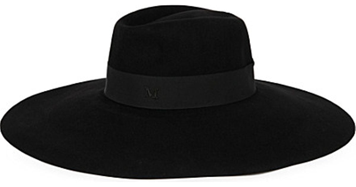 Maison Michel Fara Wide-brimmed Felt Fedora Hat in Black - Lyst