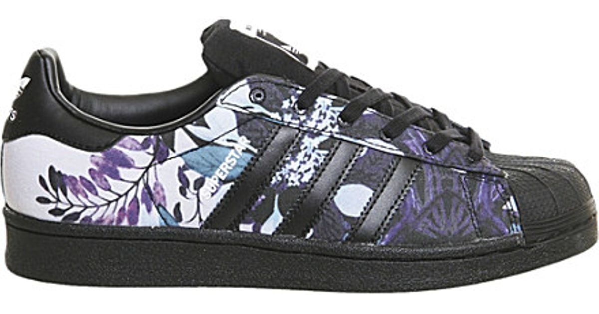 Adidas Superstar 1 Trainers, Women's, Size: 5, Black Floral Print Adidas Superstar 1 Trainers, Women's, Size: 5, Black Floral Print