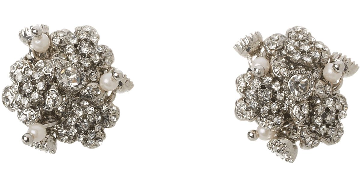 Lyst Betsey Johnson Pretty Pearl Punk Flower Cer Stud Earrings Lyst Betsey Johnson Pretty Pearl Punk Flower Cer Stud Earrings In Metallic