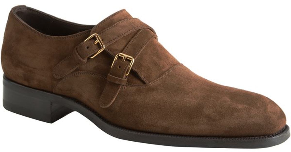 suede monk strap shoes