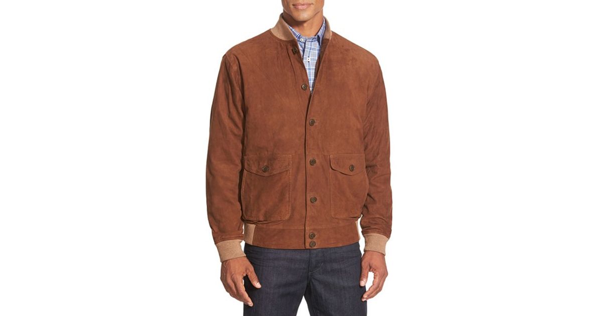 Lyst Peter Millar Suede Jacket In Brown For Men
