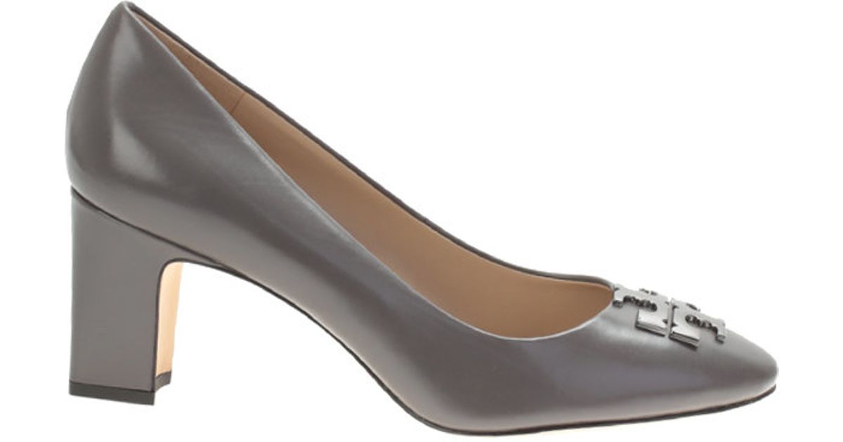 grey leather pumps