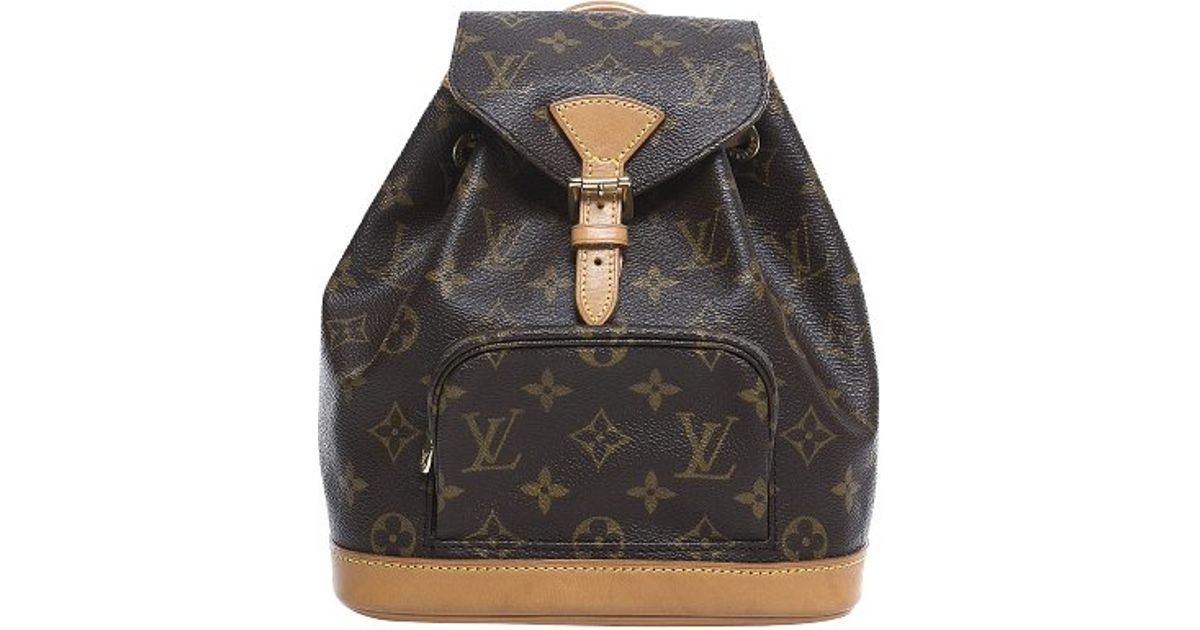 Louis vuitton Pre-owned Monogram Montsouris Pm Backpack in Brown | Lyst