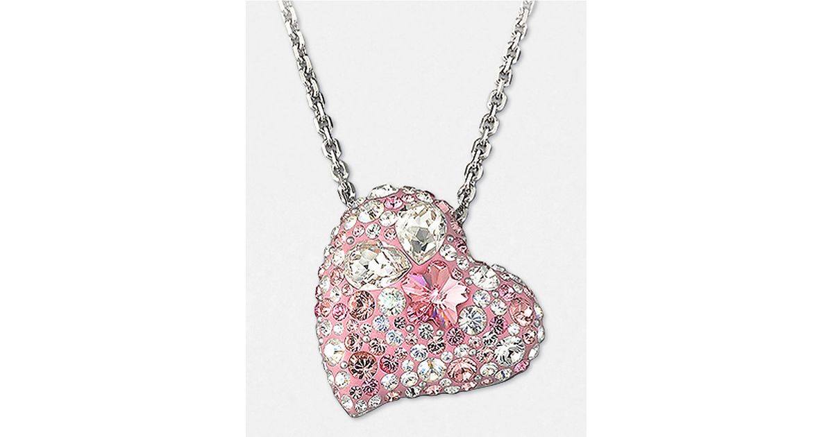 Swarovski Alana Crystal Heart Pendant Necklace In Pink Lyst