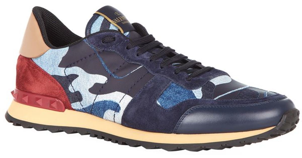 valentino trainers blue camo