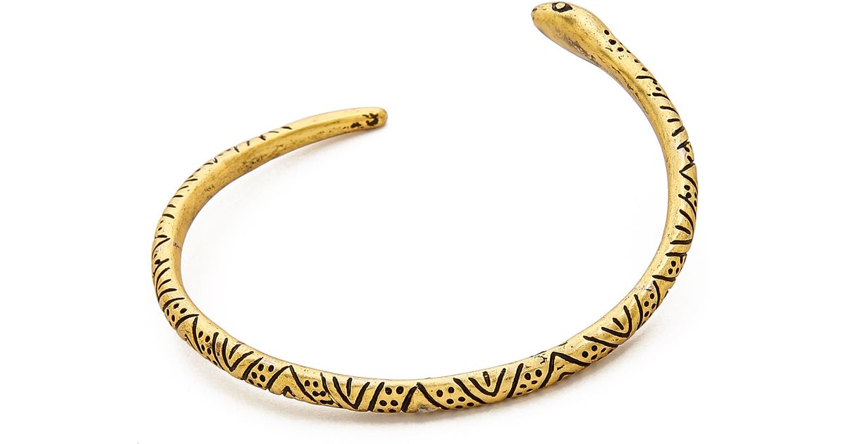 Lyst Madewell Snake Cuff Bracelet Gold In Metallic