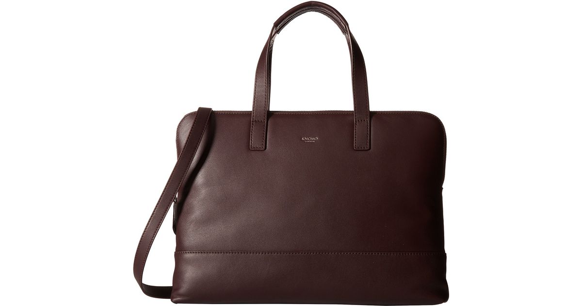 Lyst Knomo Reeves Slim Laptop Briefcase In Brown