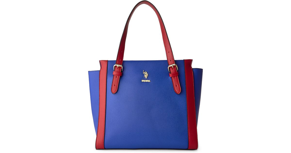 Lyst U S Polo Assn Cobalt Red Greenwich Satchel In Blue