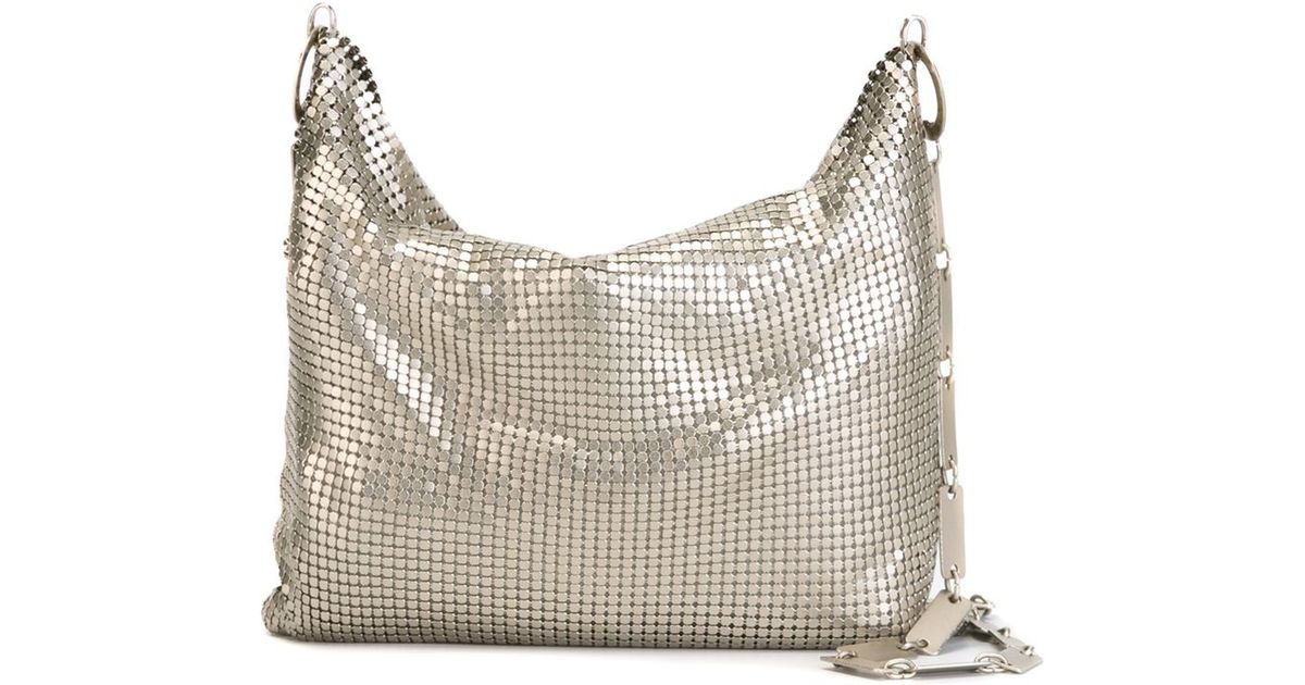 Laura B Metallic Metal Mesh Shoulder Bag