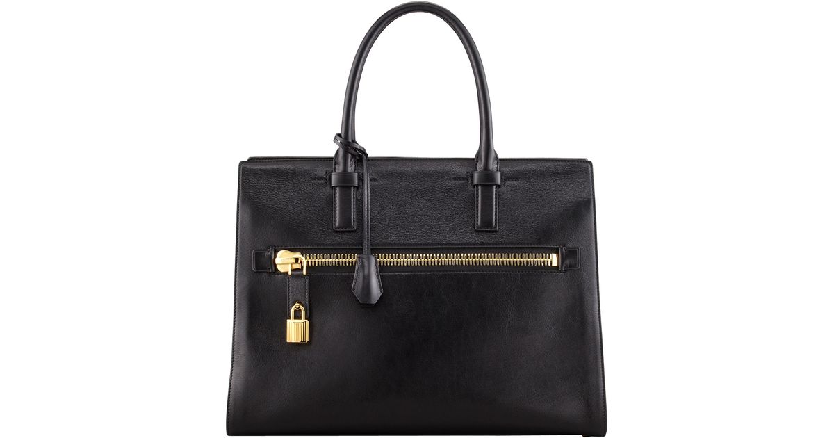 Tom Ford Black Charlotte Zip Pocket Tote