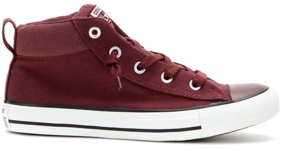 Lyst Converse Chuck Taylor Street Mid Sneakers In Purple