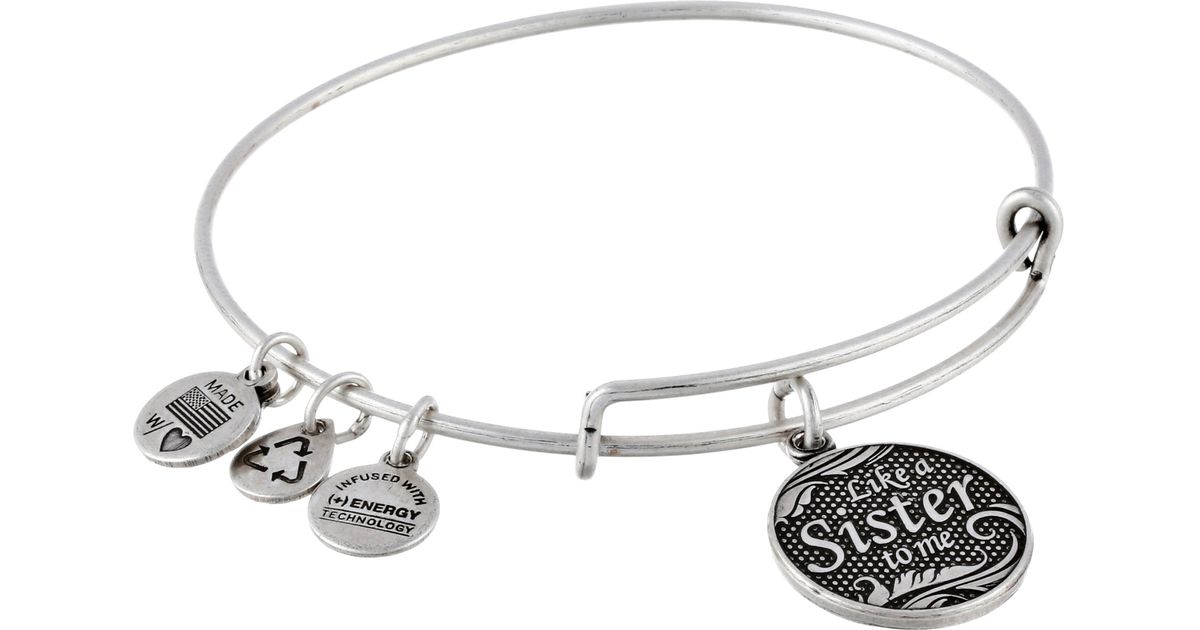 Lyst Alex And Ani Like A Sister Charm Bangle In Metallic