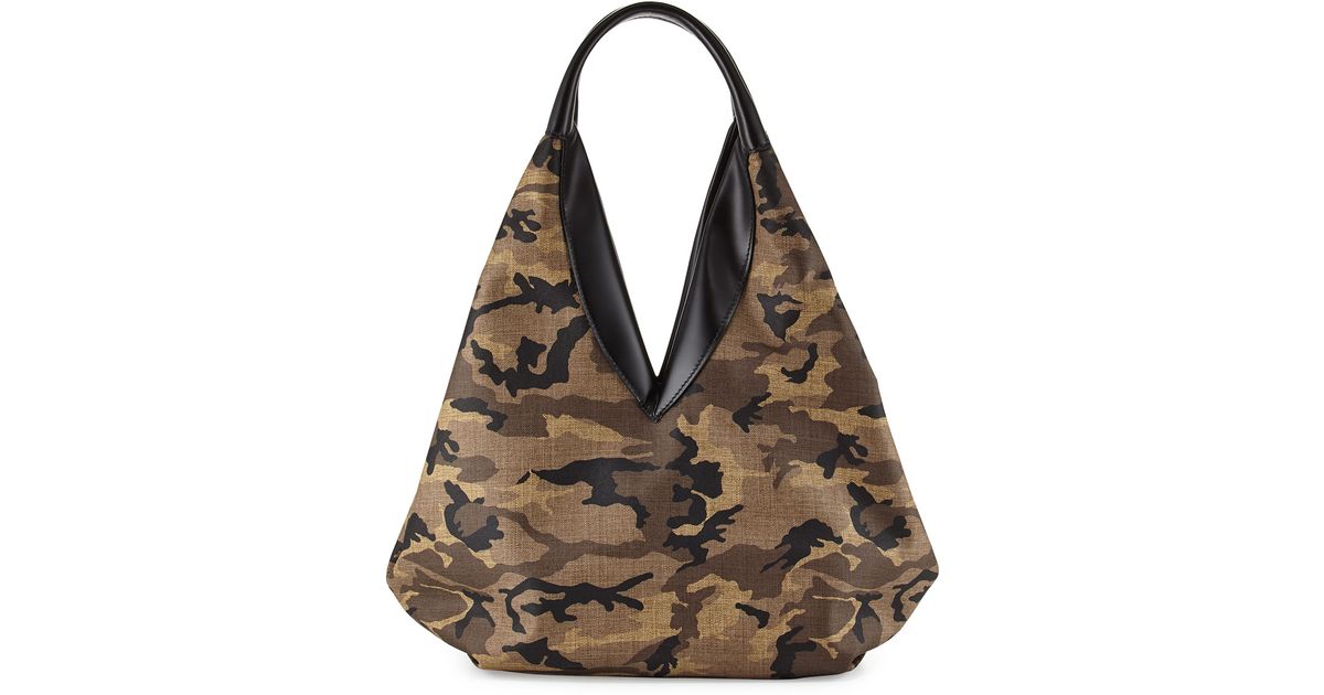 Vbh Camo Canvas Knapsack Hobo Bag Multi in Brown Lyst