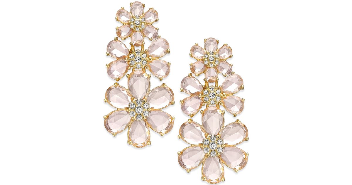Lyst Kate Spade New York At First Blush Drama Flower Earrings In Pink