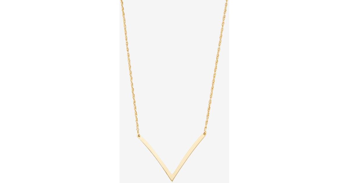 Lyst Jennifer Zeuner Bianca V Pendant Necklace In Metallic