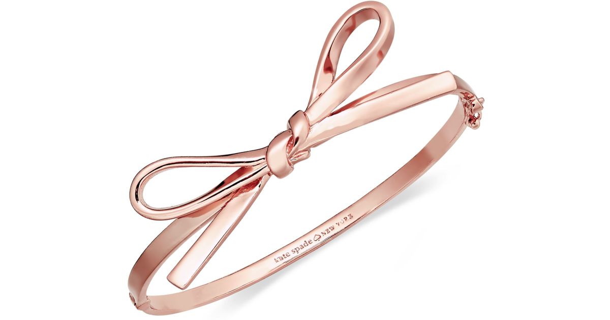 Lyst Kate Spade New York Bracelet Rose Gold Tone Skinny Lyst Kate Spade New York Bracelet Rose Gold Tone Skinny Mini Bow Bangle In Pink