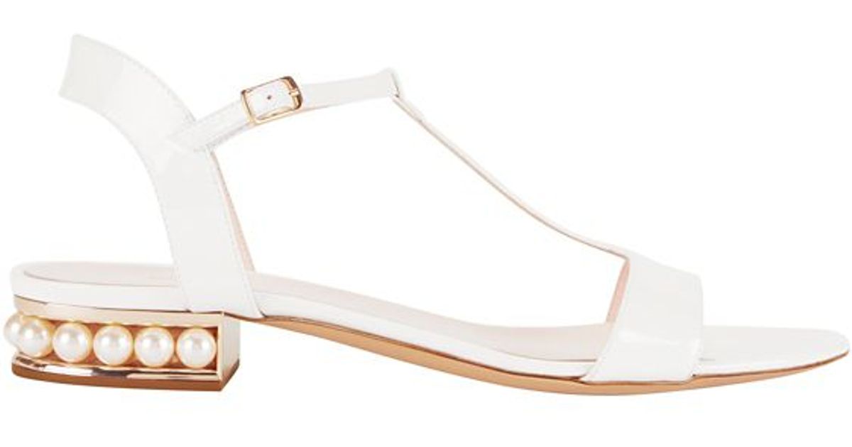 flats with pearl heel