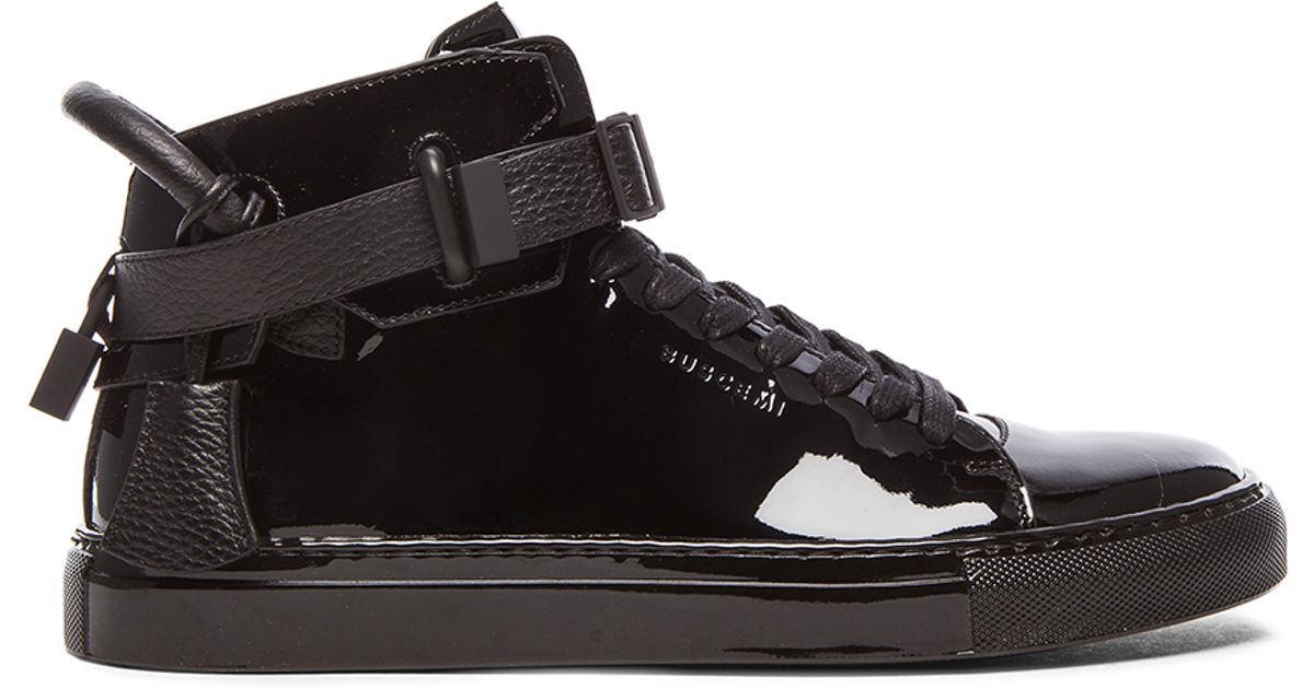 Buscemi 100mm Patent Leather High Tops in Black for Men | Lyst