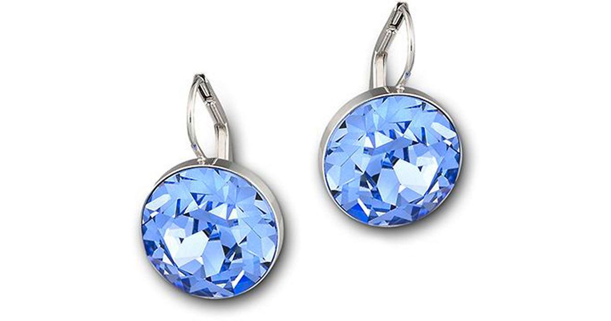 Swarovski Bella Crystal Mini Drop Earrings in Blue | Lyst