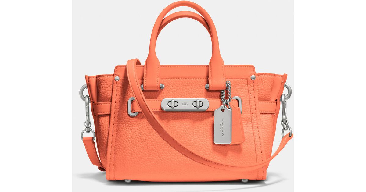 Lyst Coach Swagger 20 In Pebble Leather Orange