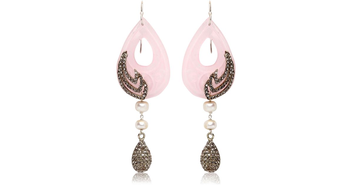 Lyst Katerina Psoma Pink Jade Earrings In