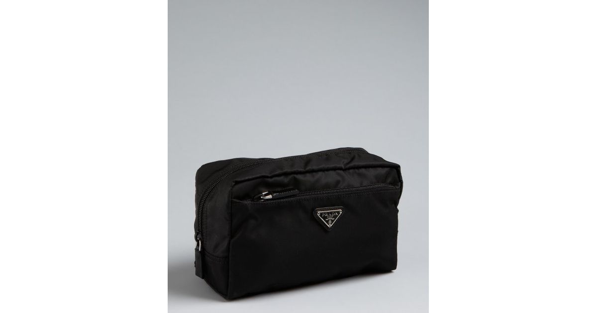 Prada Black Nylon Large Cosmetic Case in Black | Lyst  