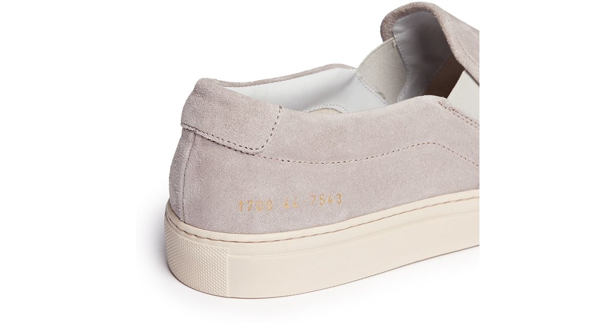 common projects dark grey suede