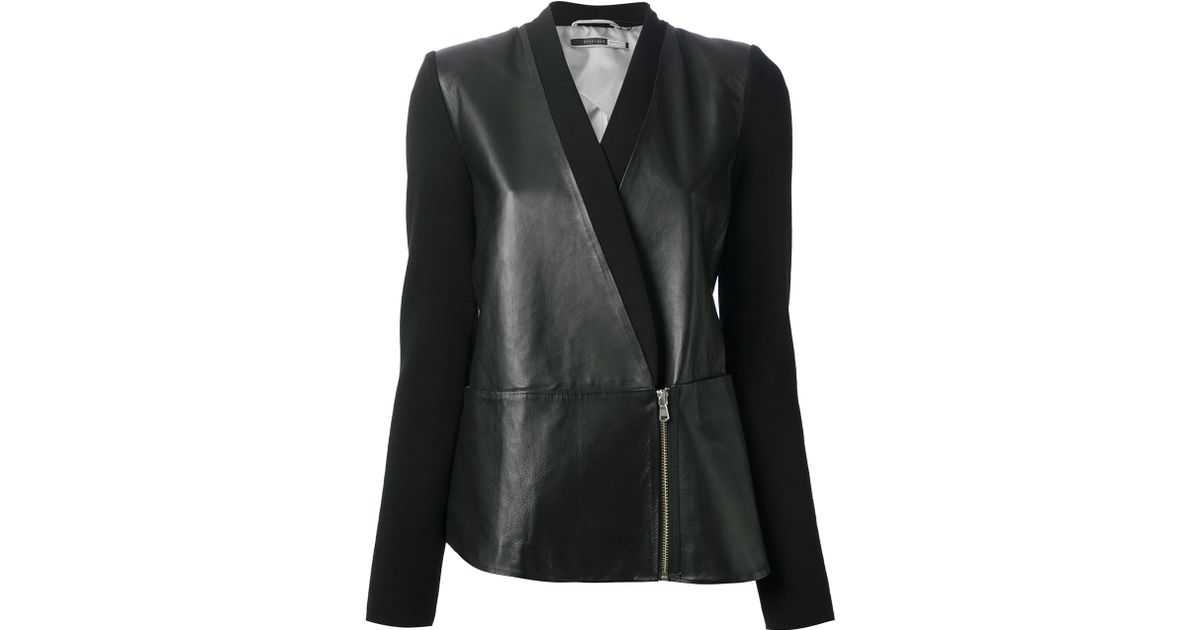 Sportmax Angri Leather Jacket In Black Lyst