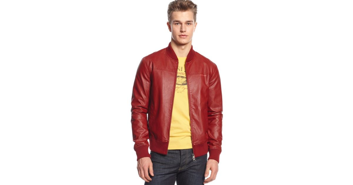 Armani jeans Eco Fauxleather Jacket in Brown for Men | Lyst