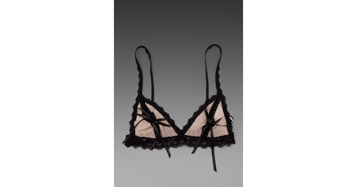 Hanky panky After Midnight Tulle Peekaboo Bra in Brown (mocha & black) Lyst