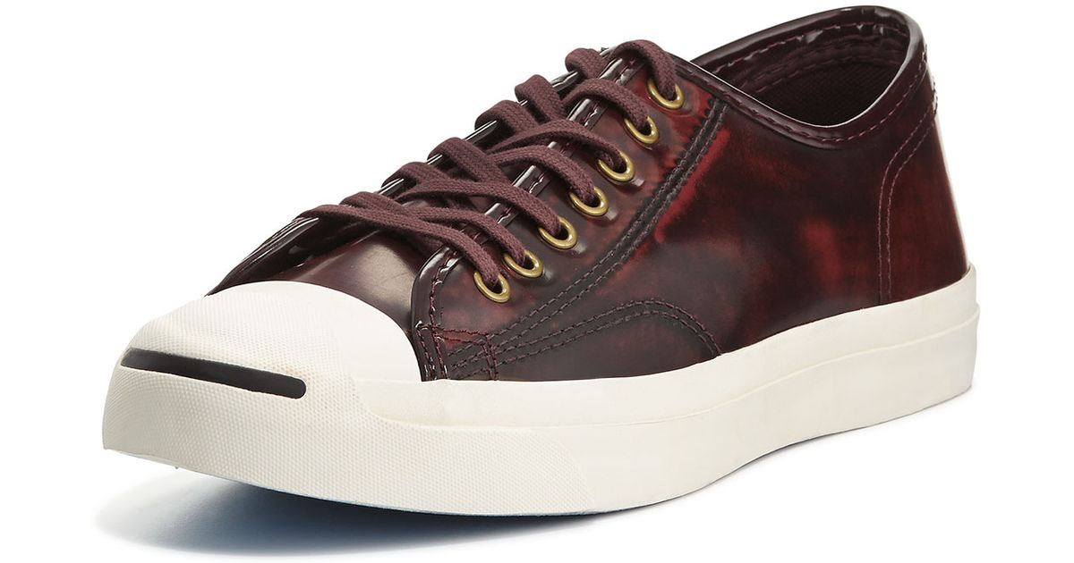 lyst converse jack purcell marbled leather sneakers in red for men