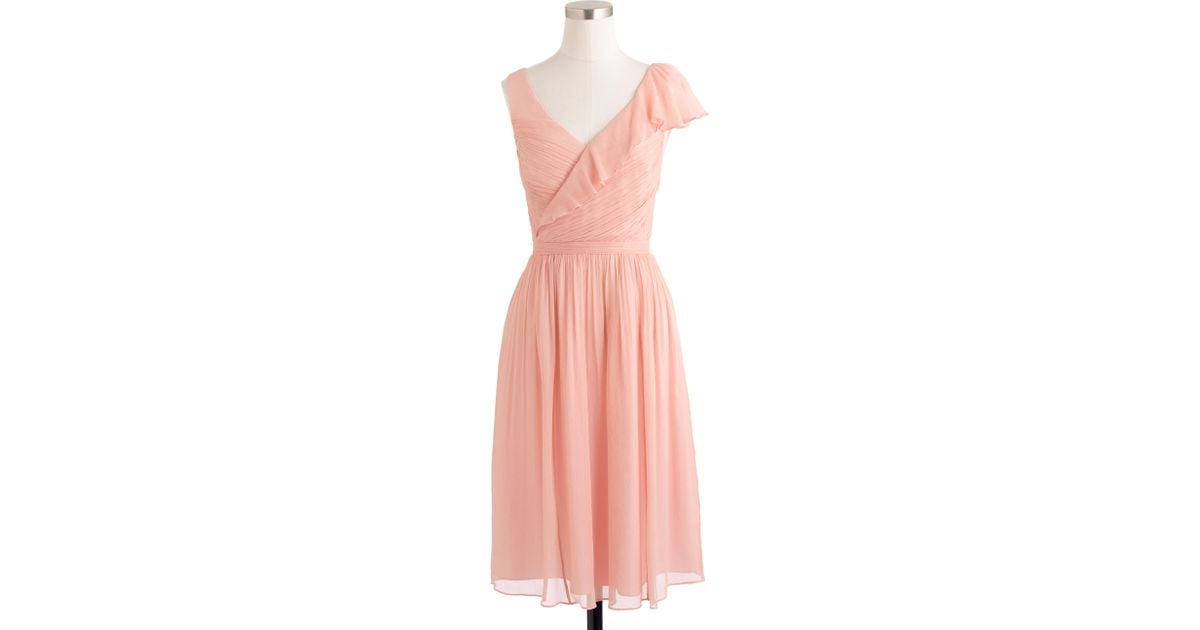 J.crew Serena Dress In Silk Chiffon in Pink | Lyst