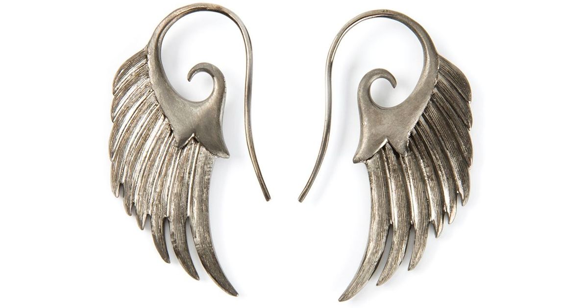 Lyst Noor Fares Wing Earrings In Metallic