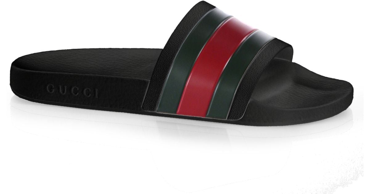 Gucci Pursuit 72 Rubber Slides in Black for Men | Lyst