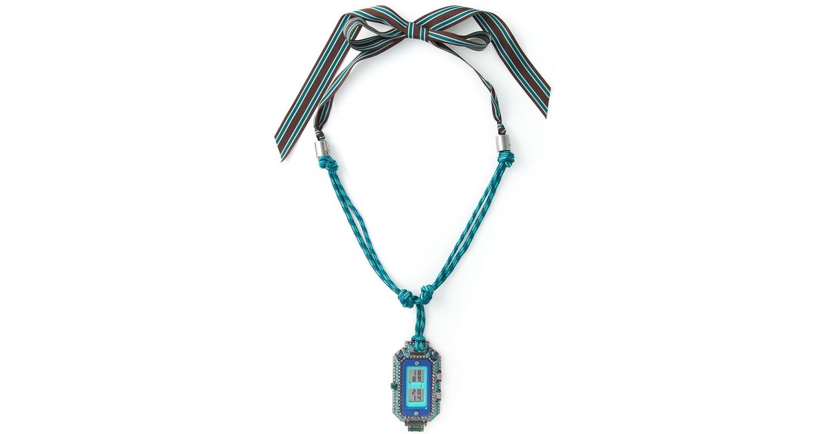 Lanvin Digital Watch Pendant Necklace in Blue Save 60 Lyst