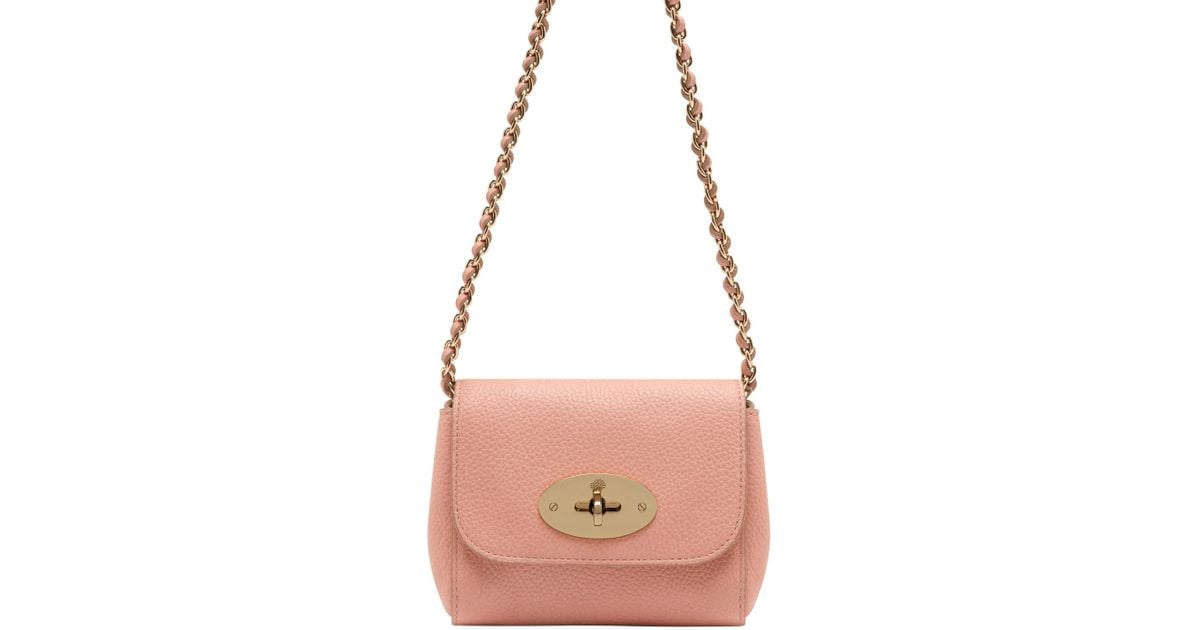 real chloe handbags - Mulberry Mini Lily Grained Leather Shoulder Bag in Pink (BLUSH) | Lyst