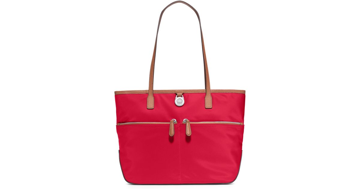 Michael Kors Red Kempton Medium Nylon Tote