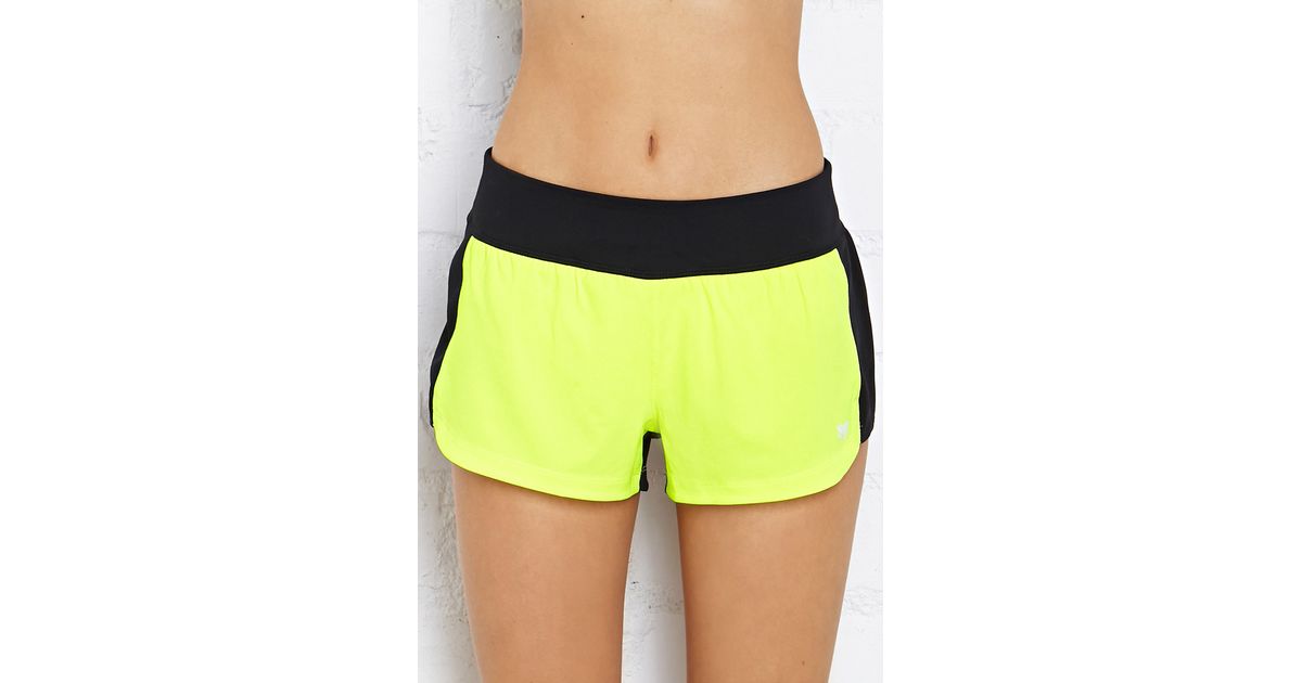 Forever 21 Colorblocked Running Shorts in Yellow (NEON YELLOW/BLACK) Lyst
