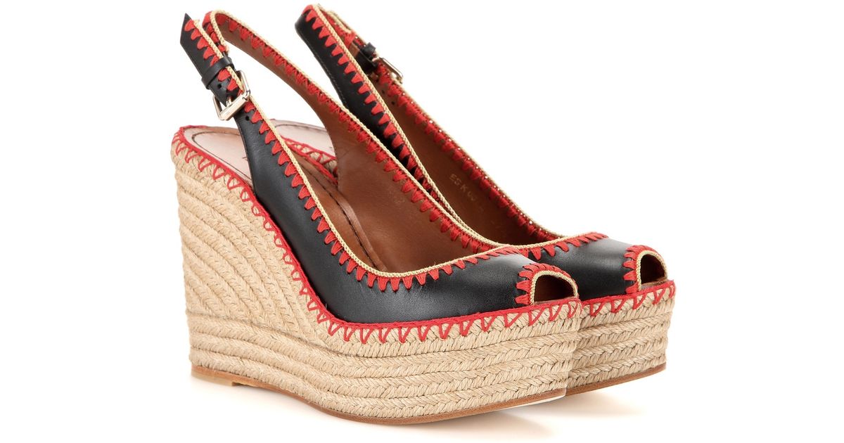 valentino espadrille wedge black